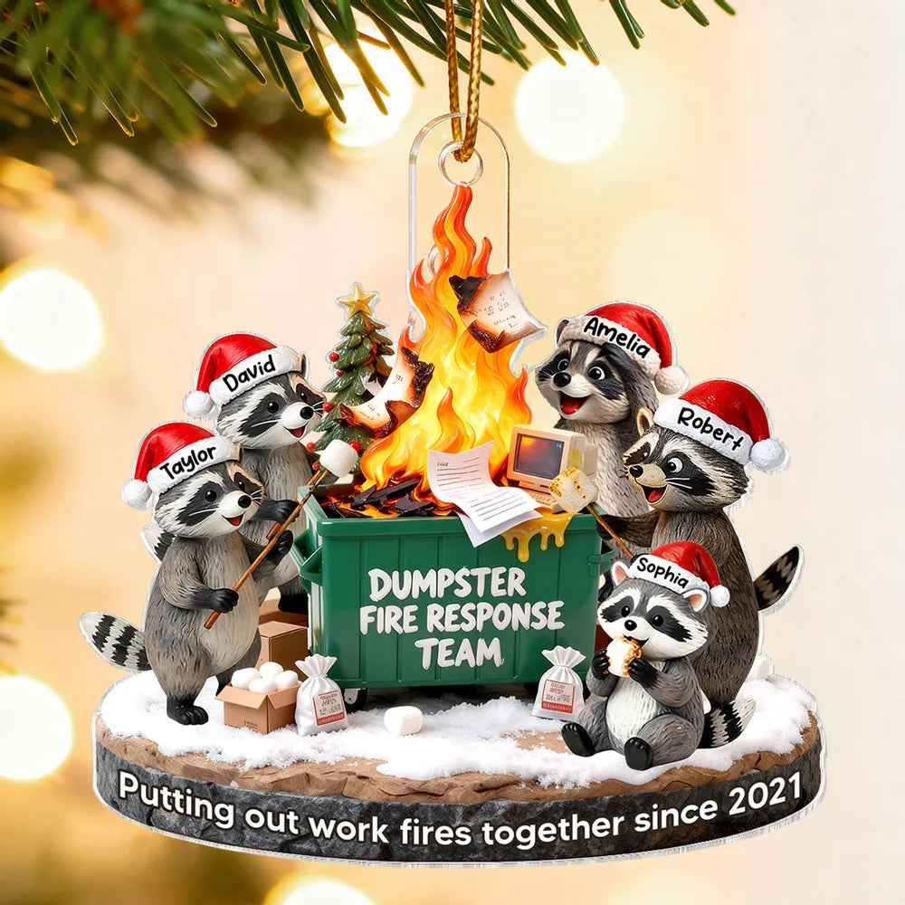 Personalized Raccoon Christmas Ornament for Coworkers - Humorous Holiday Gift Ornament MagicInPrints