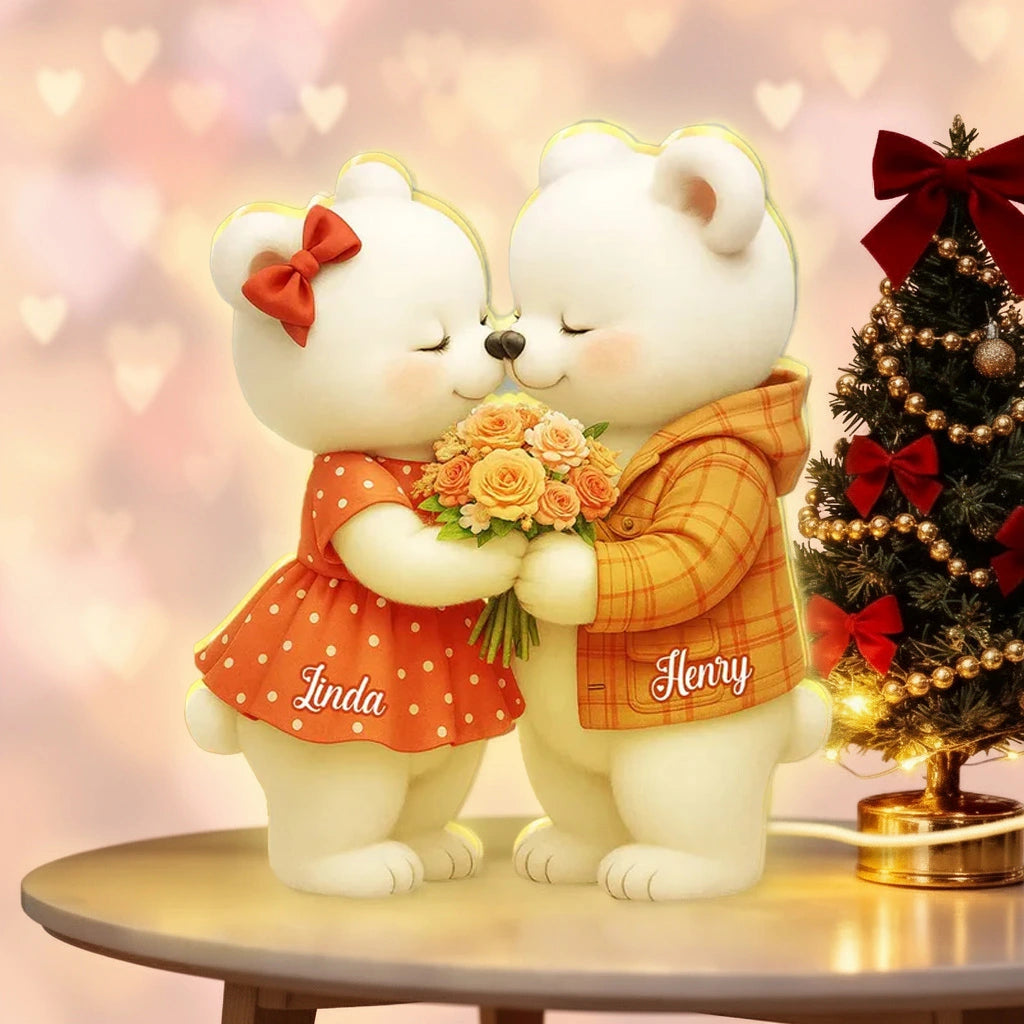 Personalized Teddy Bear Couple Figurine for Couples - Romantic Gift Plaque MagicInPrints