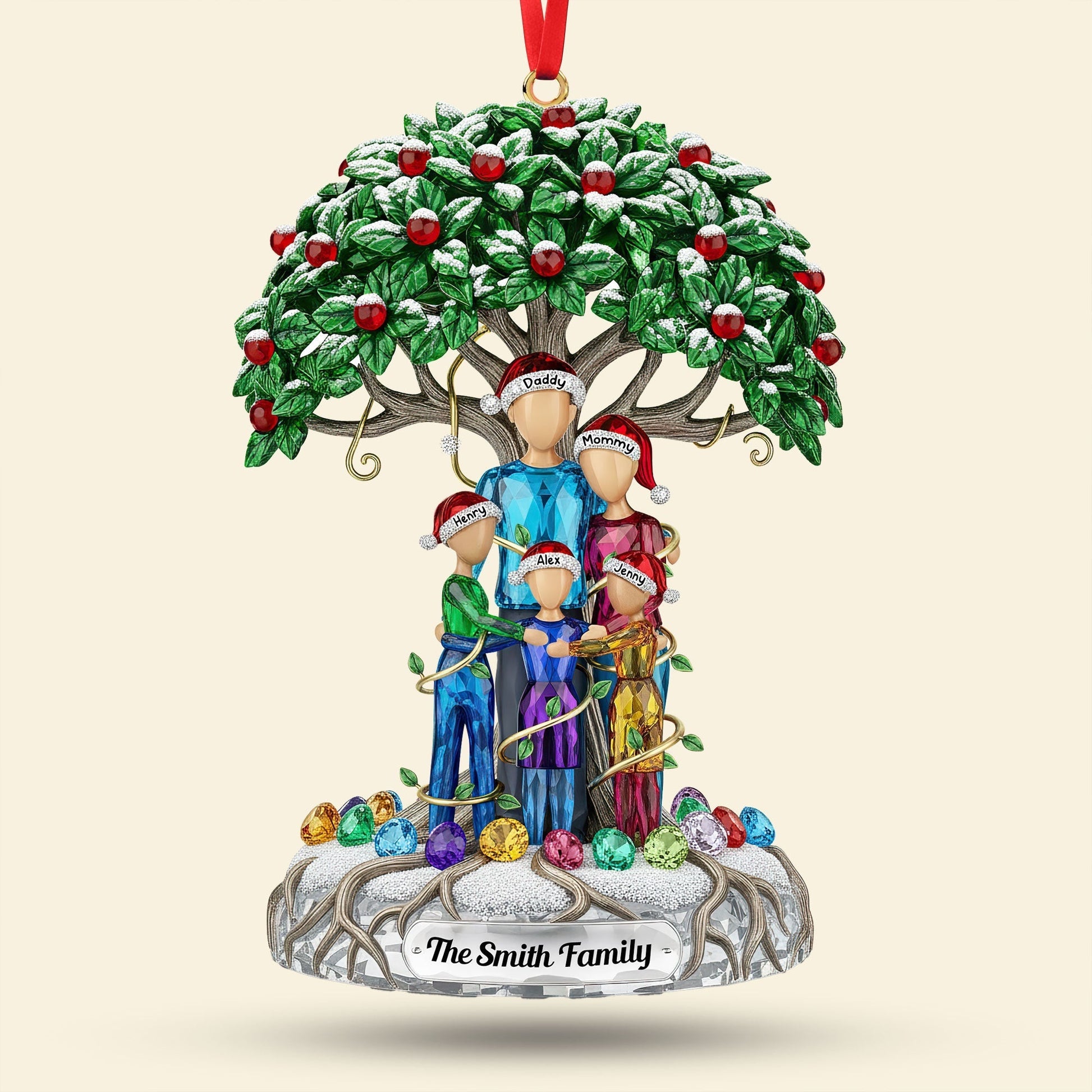 Celebrate Your Family's Love - Personalized Family Tree Ornament Ornament PopCulturePrints