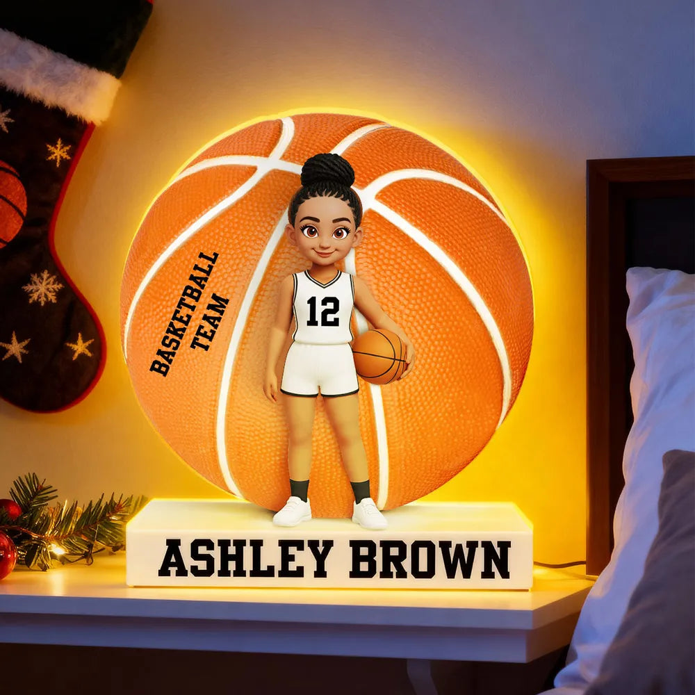 Personalized Basketball LED Night Light for Kids - Custom Name Gift Plaque MagicInPrints