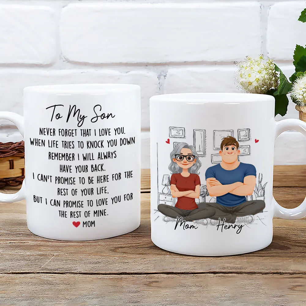Personalized Mom and Son Coffee Mug Set - Heartfelt Gift for Son Cup MagicInPrints