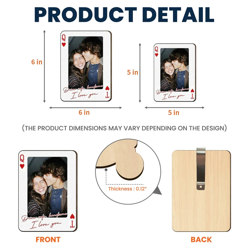 Personalized Car Hanging Photo Card for Couples - Romantic Gift Car Hanger MagicInPrints