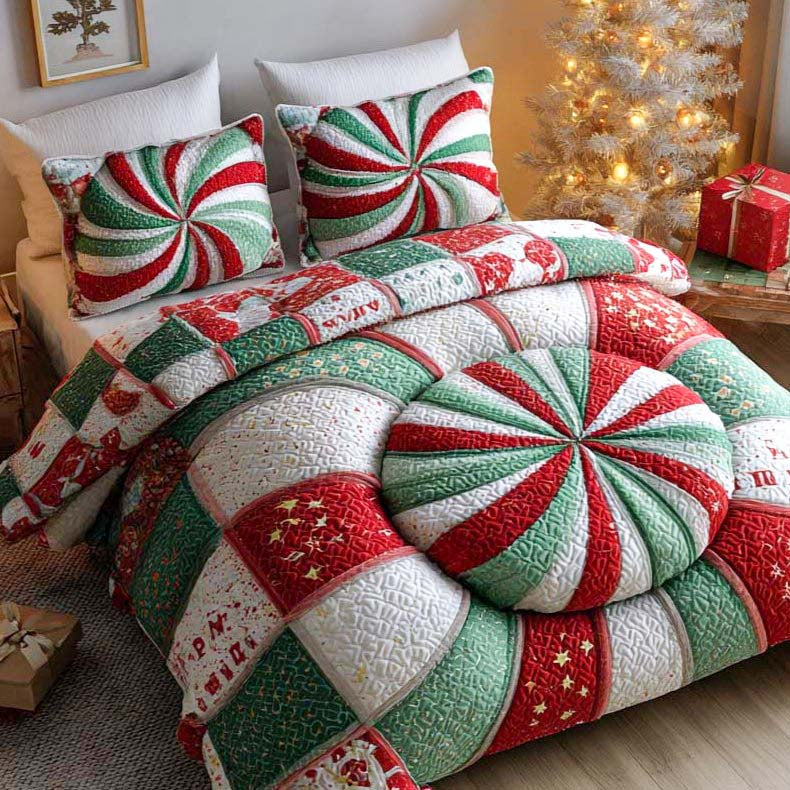 Bring Joy to Every Night – Personalized 3-Piece Quilted Bedding Set – Gift for Family and Friends Quilted Bedding Set V2 MagicInPrints
