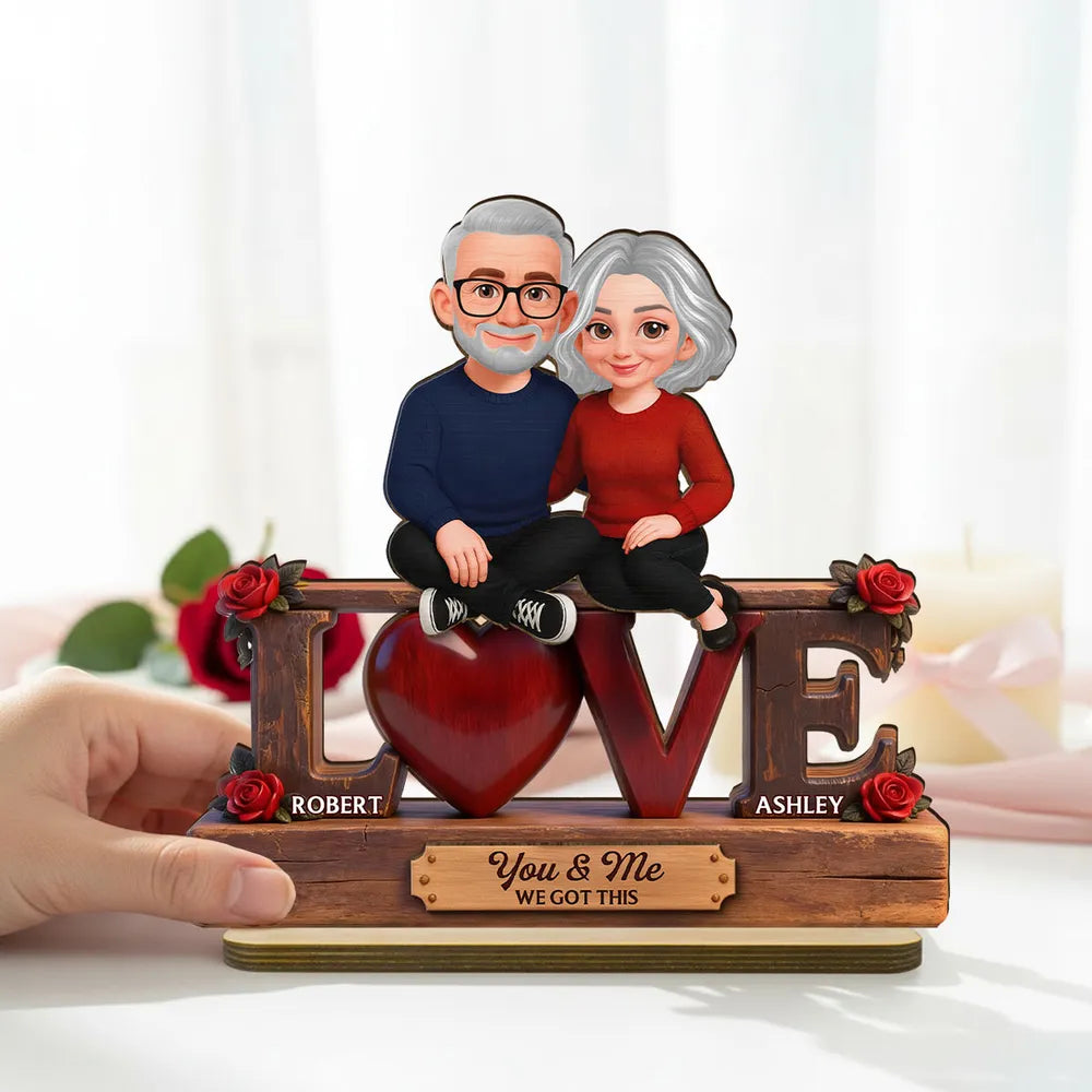 Personalized Couple Figurine Romantic Love Sculpture - Anniversary Gift Plaque MagicInPrints