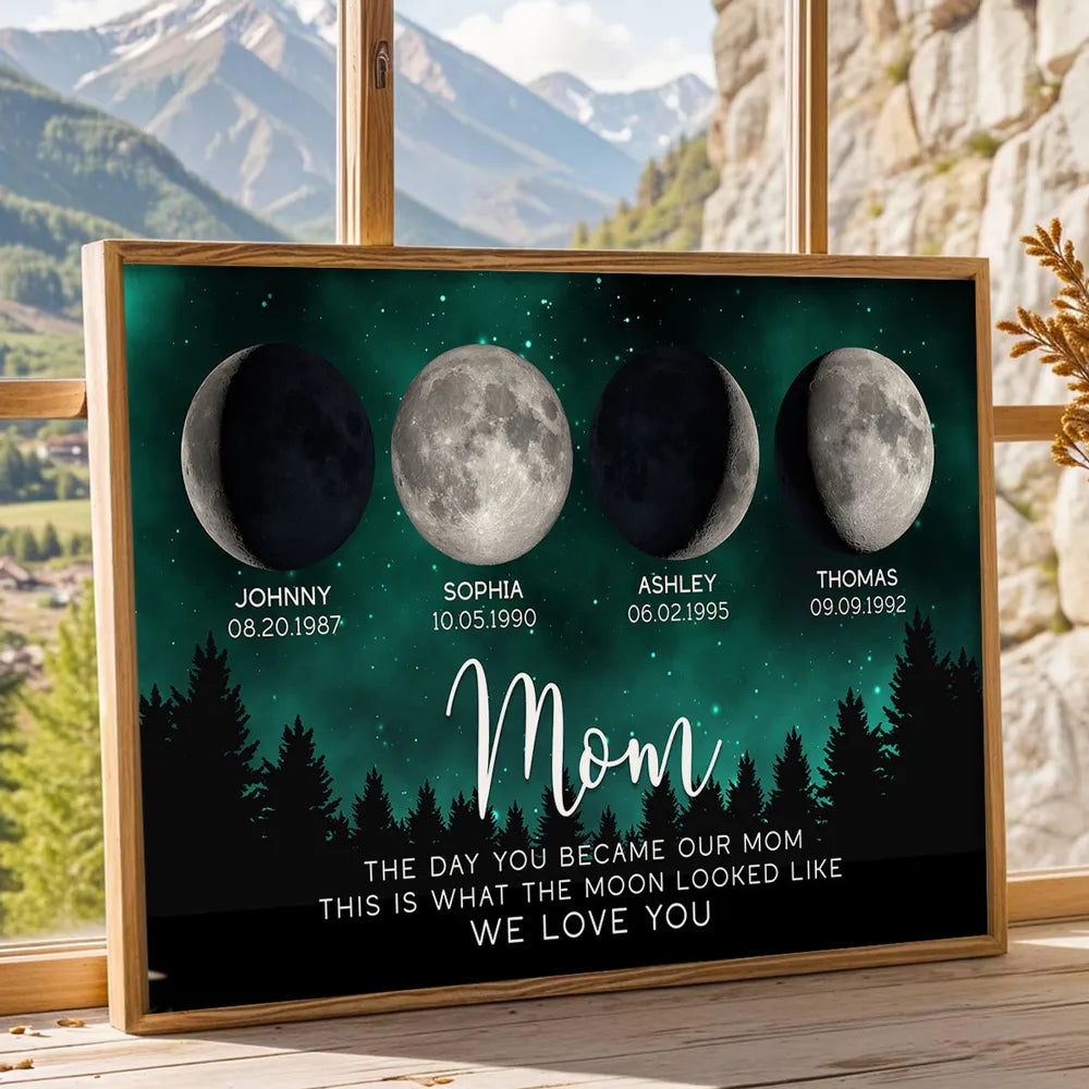 Personalized Moon Phase Canvas for Dad - Special Dates Gift Poster or Canvas MagicInPrints