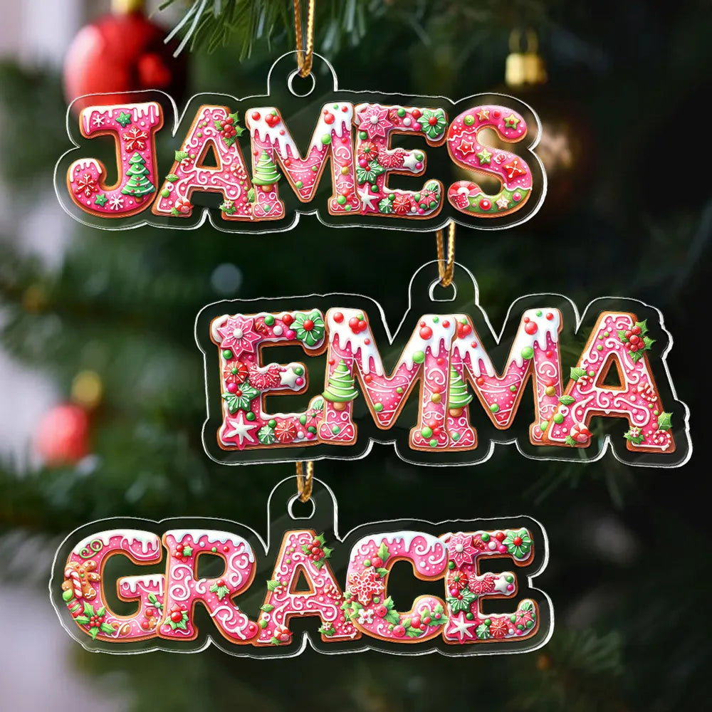 Personalized Christmas Name Ornaments for Kids - Festive Tree Decoration Ornament MagicInPrints