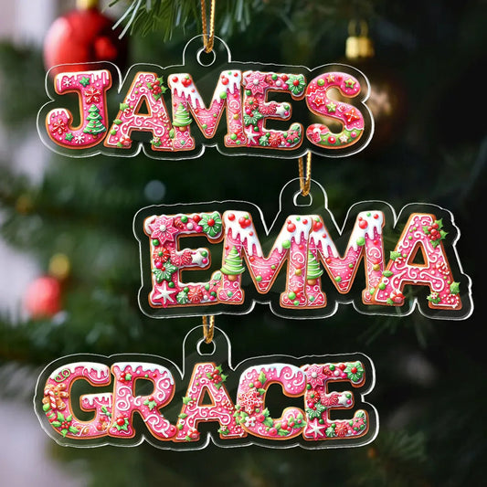 Personalized Christmas Name Ornaments for Kids - Festive Tree Decoration Ornament MagicInPrints