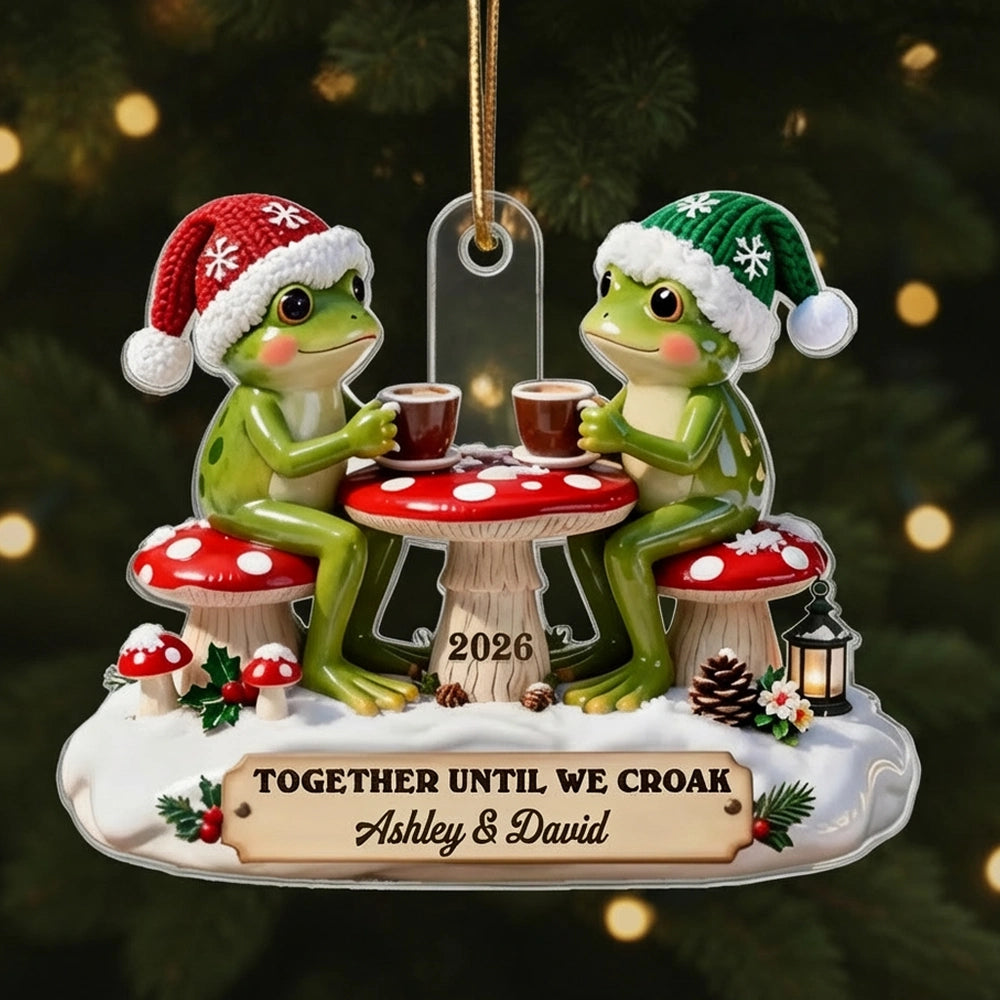 Custom Frog Couple Christmas Ornament - Personalized Holiday Gift for Couples Ornament MagicInPrints