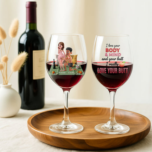 Naughty Couple Wine Glass - Personalized Gifts For Couple Wine Glass MagicInPrints