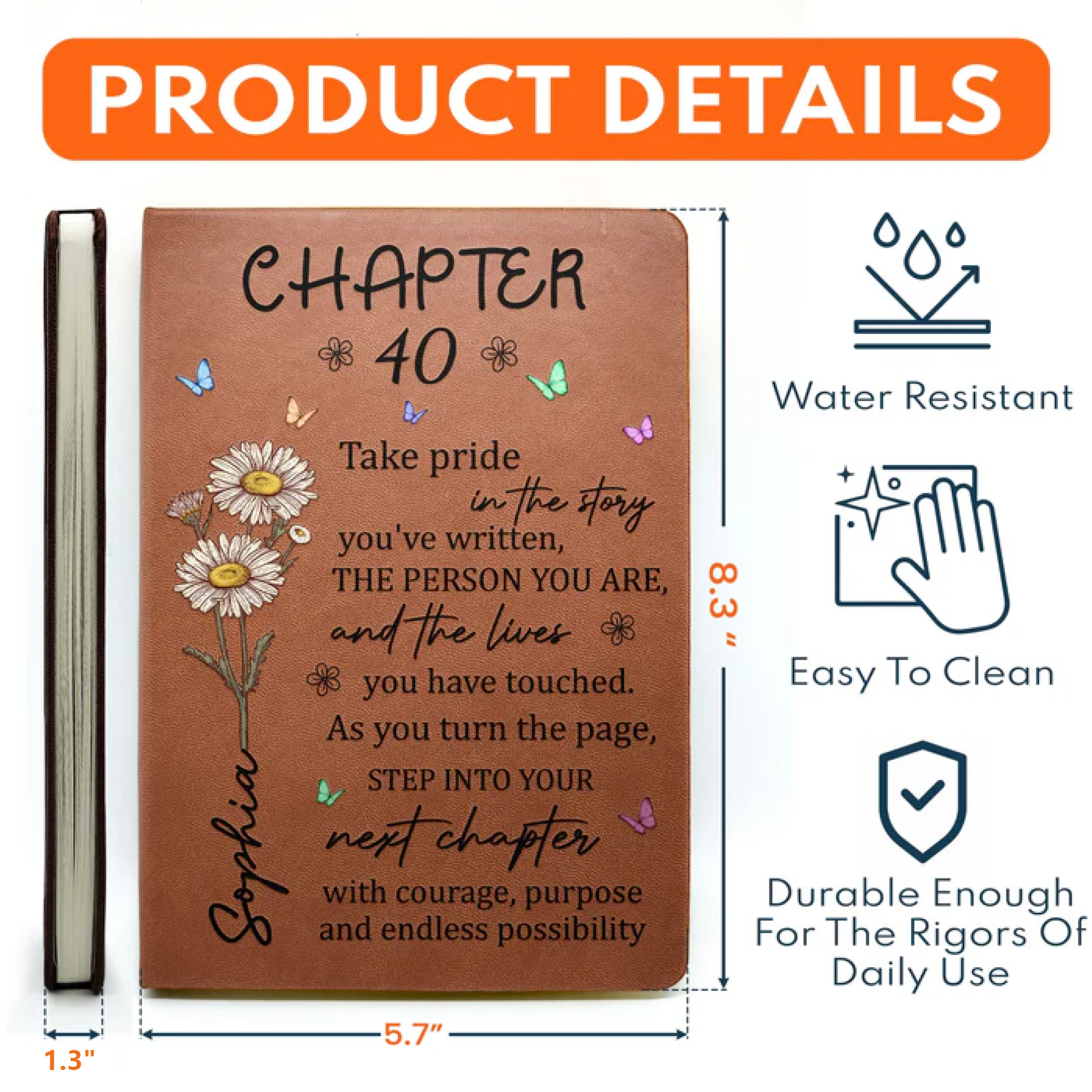 Personalized Leather Journal for Women - Inspirational 40th Birthday Gift Stationery MagicInPrints