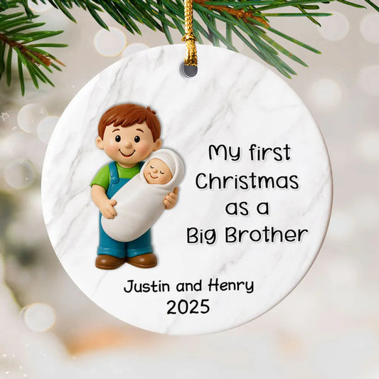 Personalized Christmas Ornament for New Big Brother - First Christmas Keepsake 2025 Ornament MagicInPrints
