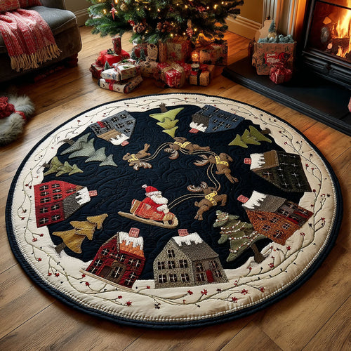 Bring Joy Home for Christmas – Personalized Round Quilted Mat – Gift for Family and Friends Quilted Round Mat MagicInPrints