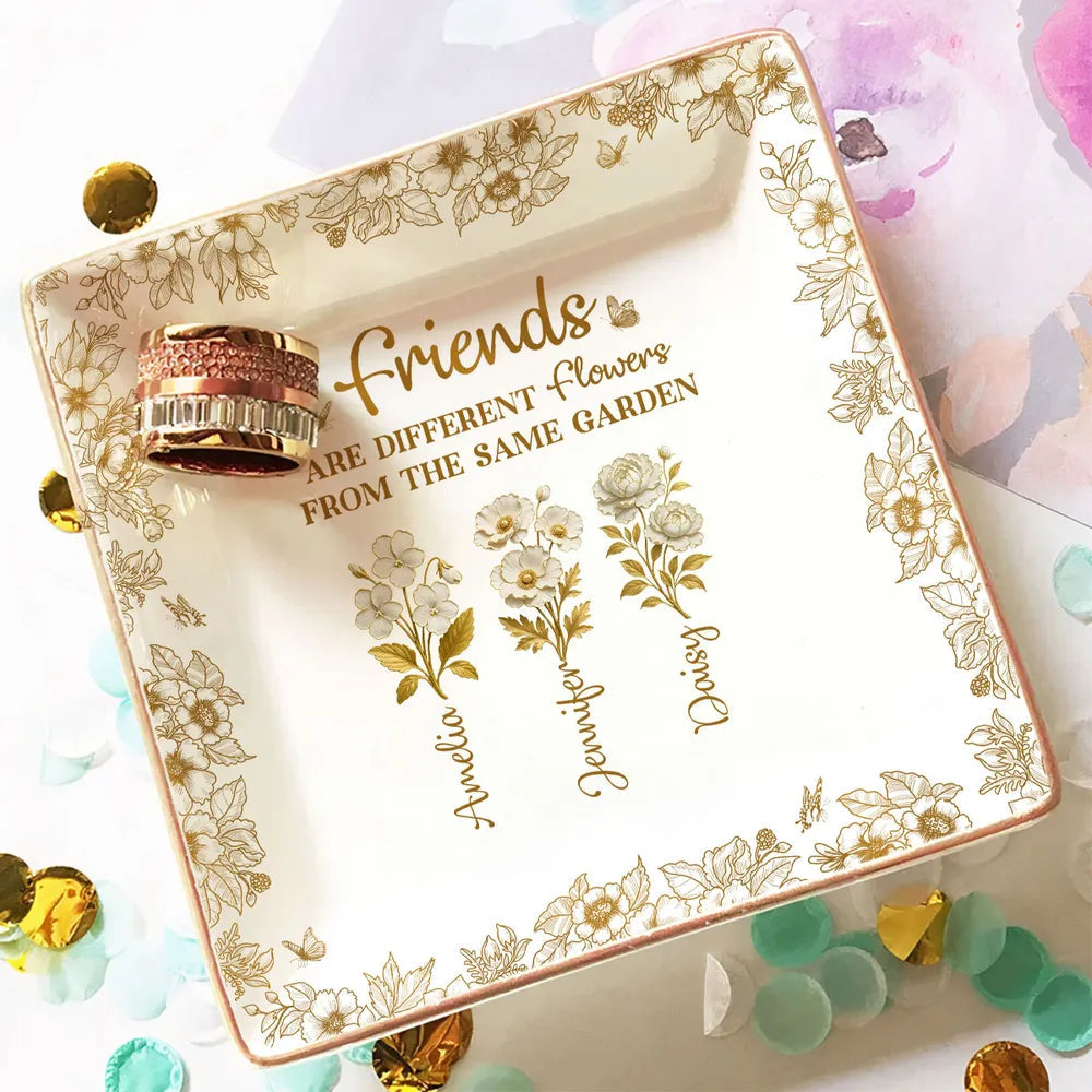 Personalized Sister Gift Plate - Floral Design for Sentimental Occasions Jewelry MagicInPrints