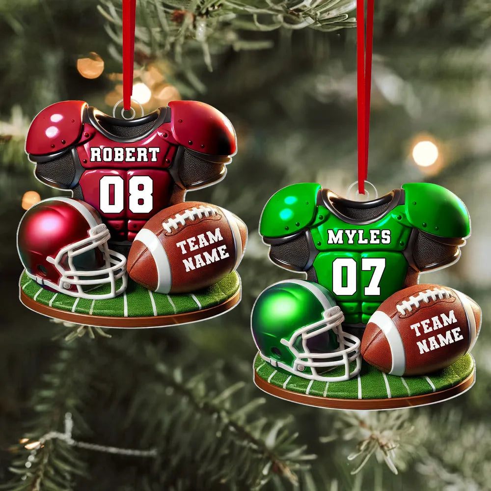 Personalized Football Ornament for Fans - Custom Jersey and Team Name Ornament MagicInPrints