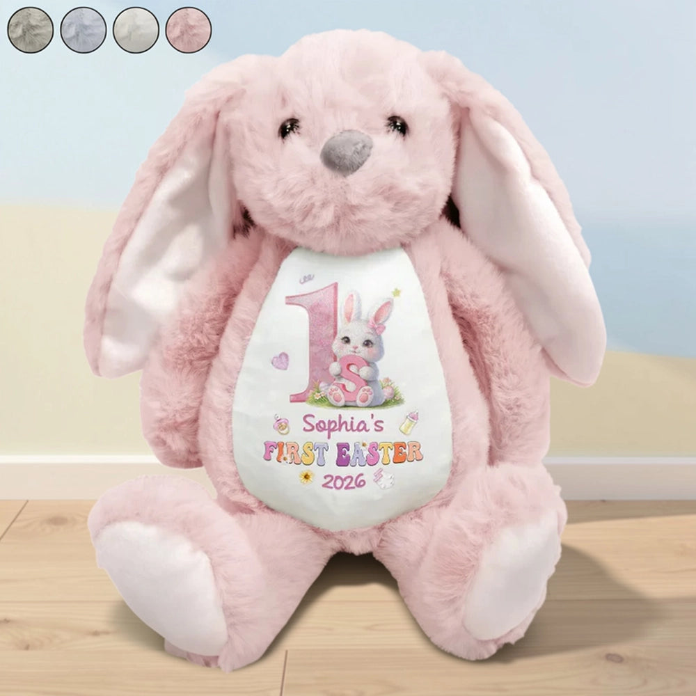 Personalized Plush Bunny Toy for Baby's First Easter - Soft and Cuddly Gift Plaything MagicInPrints