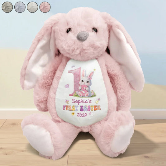 Personalized Plush Bunny Toy for Baby's First Easter - Soft and Cuddly Gift Plaything MagicInPrints