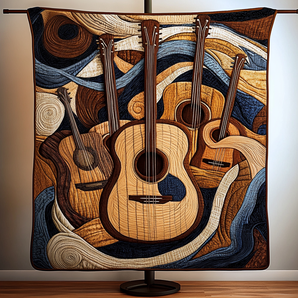 Custom Guitar Lover Blanket - Artistic Guitar Design for Music Enthusiasts Blanket PopCulturePrints