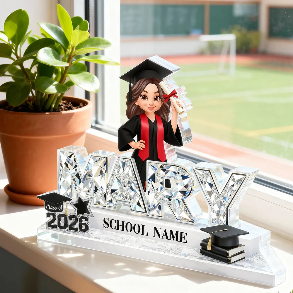 Personalized Graduation Crystal Name Plaque for Graduates - Class of 2026 Gift Plaque MagicInPrints