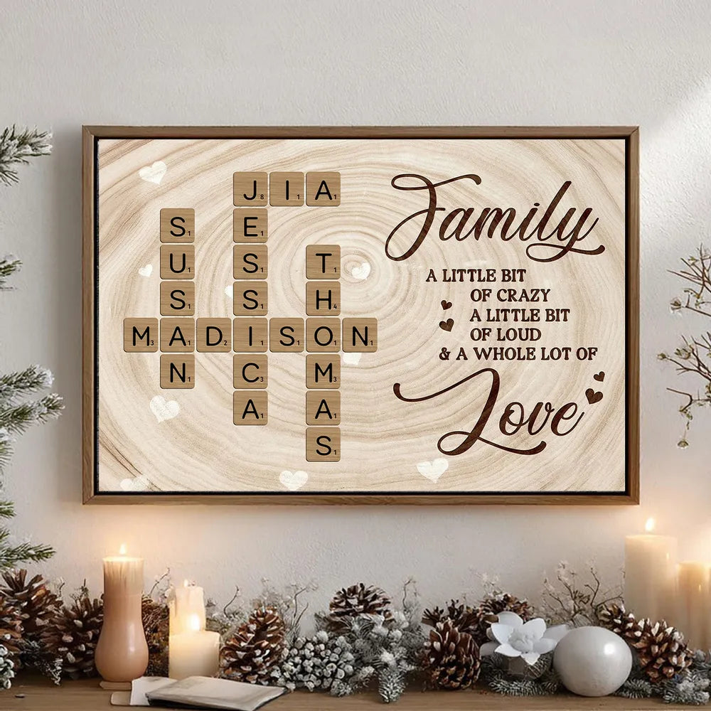 Personalized Family Name Crossword Wall Art for Home Decor - Sentimental Gift Poster or Canvas MagicInPrints