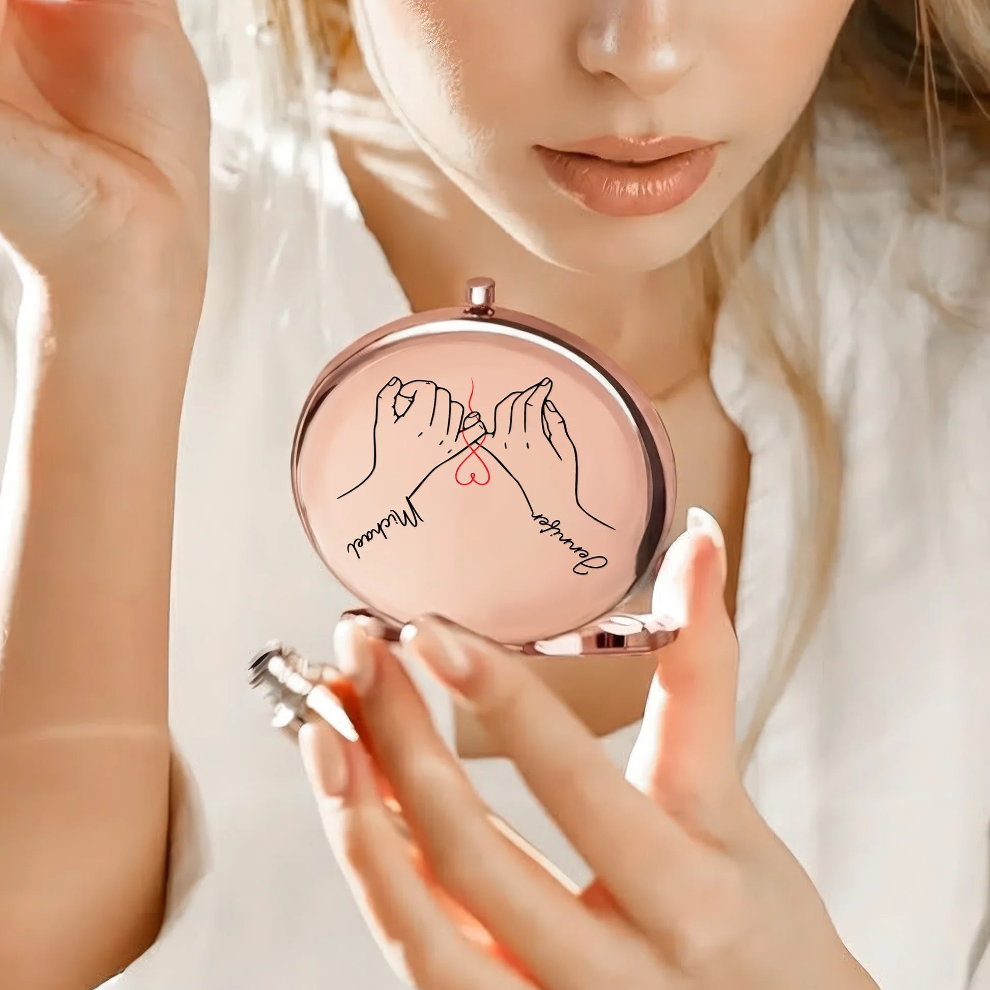Personalized Compact Mirror for Wife - Engraved Love Message - Anniversary Gift Beauty Tools MagicInPrints