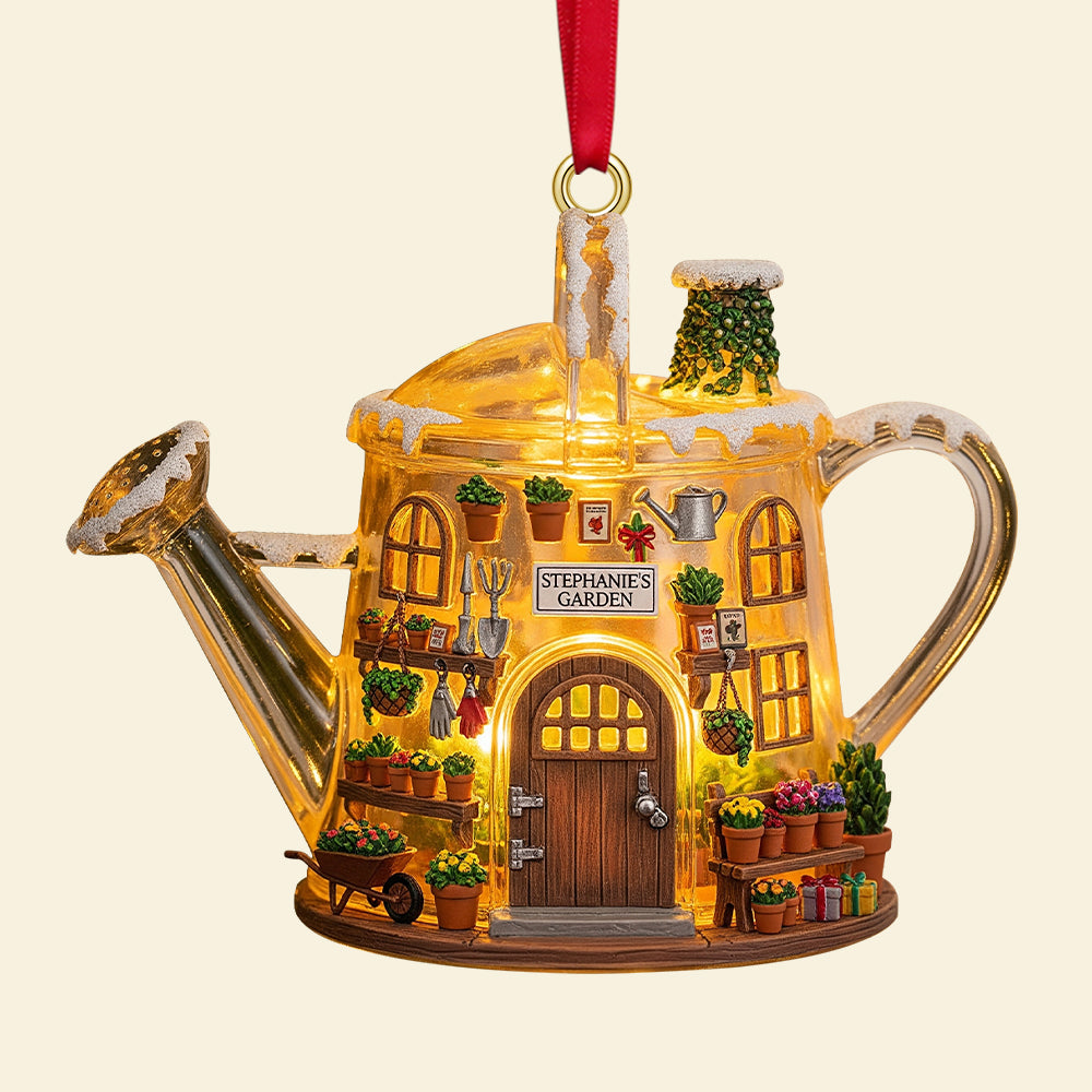 “A Magical Touch for Every Gardener” - Cozy Garden House Acrylic Ornament, Personalized Gift for Gardeners Ornament MagicInPrints