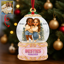 Load image into Gallery viewer, Besties Forever Christmas Ornament - Personalized Custom Photo Gift for Friends Ornament MagicInPrints
