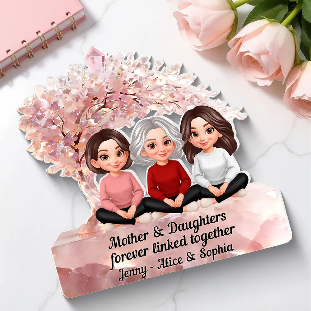 Personalized Mother & Daughters Crystal Ornament - Sentimental Family Gift Plaque MagicInPrints