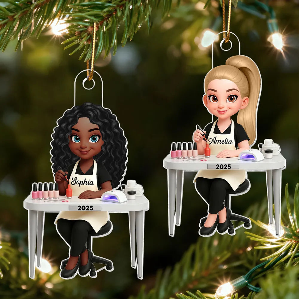 Personalized Nail Technician Ornament for Professionals - Christmas Gift Ornament MagicInPrints