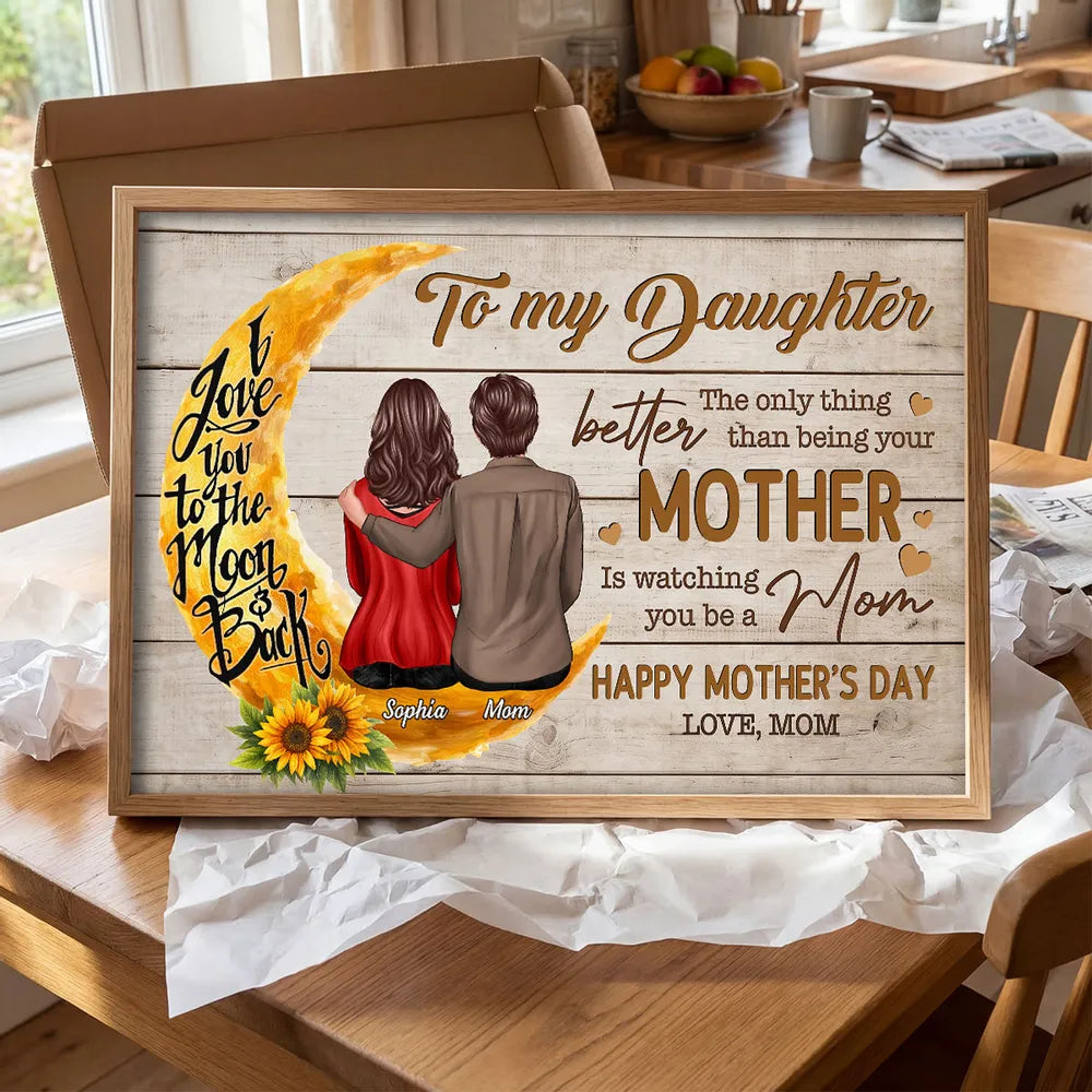 Personalized Mother-Daughter Canvas Art - Sentimental Mother's Day Gift Poster or Canvas MagicInPrints