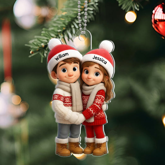 Personalized Christmas Couple Ornament for Kids - Holiday Tree Decoration Ornament MagicInPrints