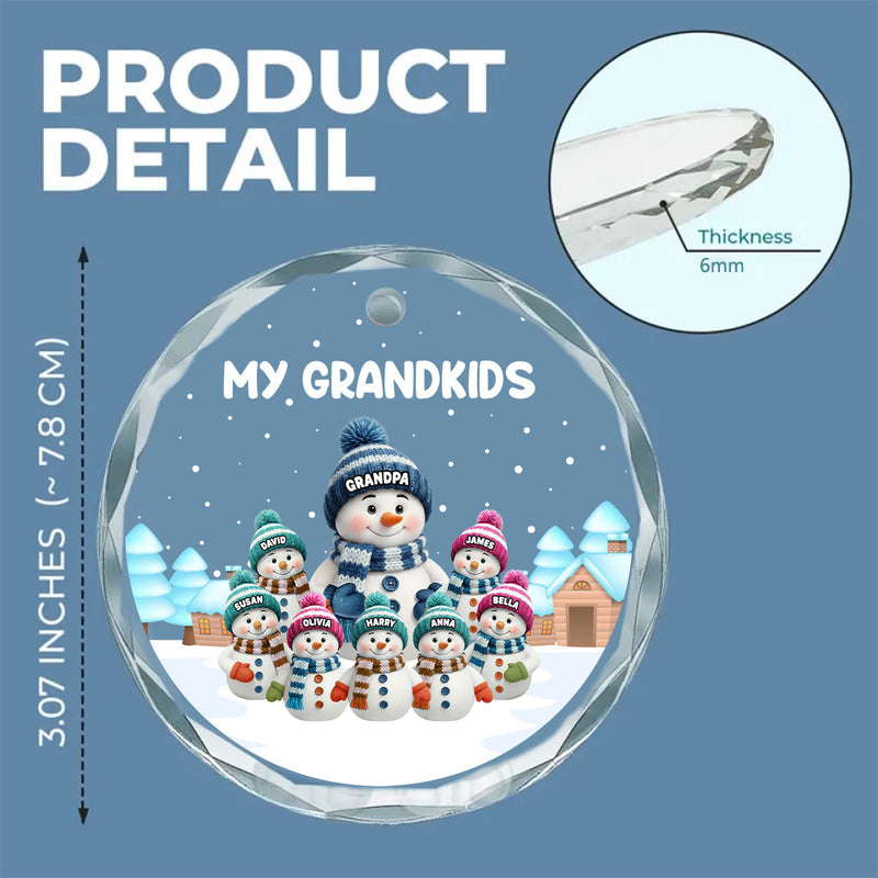 Personalized Snowman Family Ornament for Grandparents - Christmas Decoration Ornament MagicInPrints