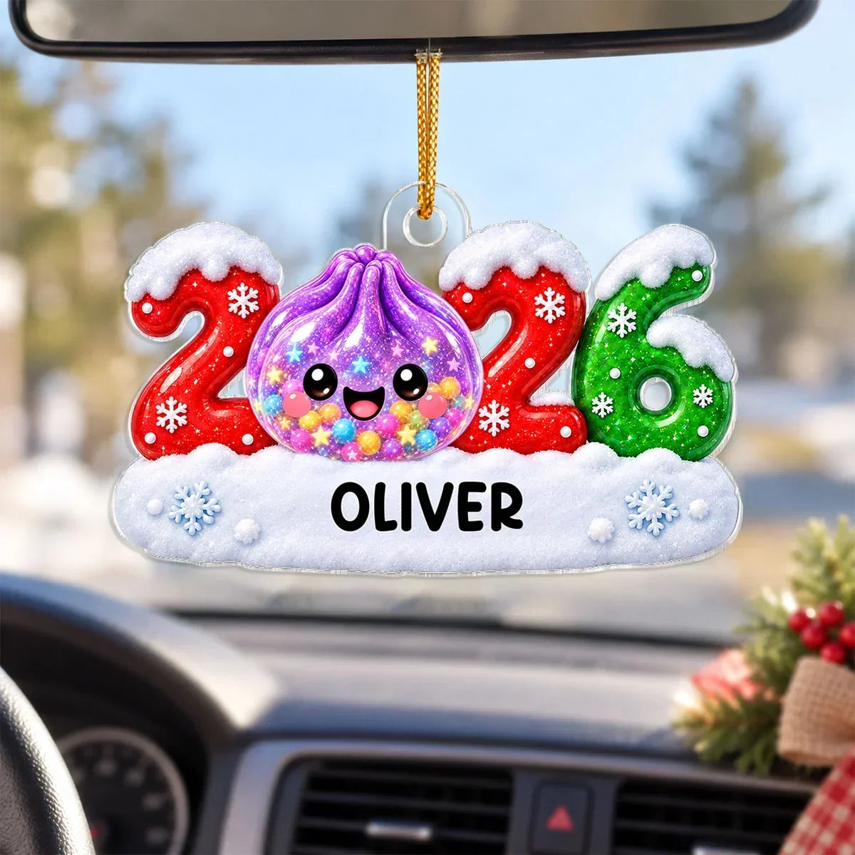 Personalized Rainbow Dumpling Acrylic Ornament Gift for Kids