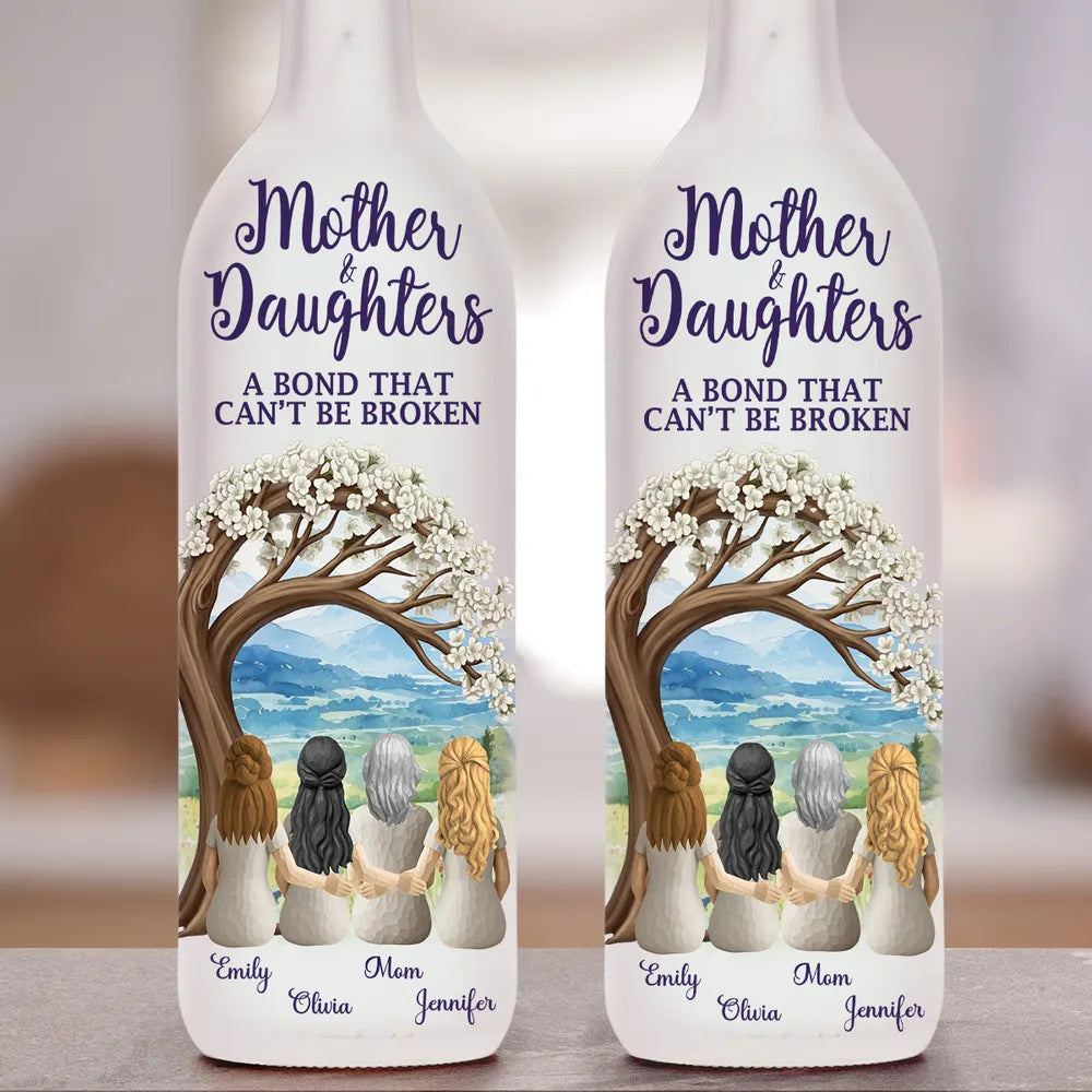 Personalized Mother Daughter LED Wine Bottle Light - Sentimental Gift for Home Decor Lamp MagicInPrints