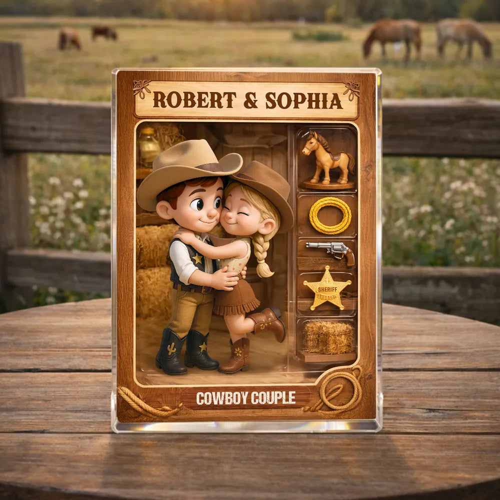 Personalized Cowboy Couple Figurine for Couples - Romantic Gift Plaque MagicInPrints