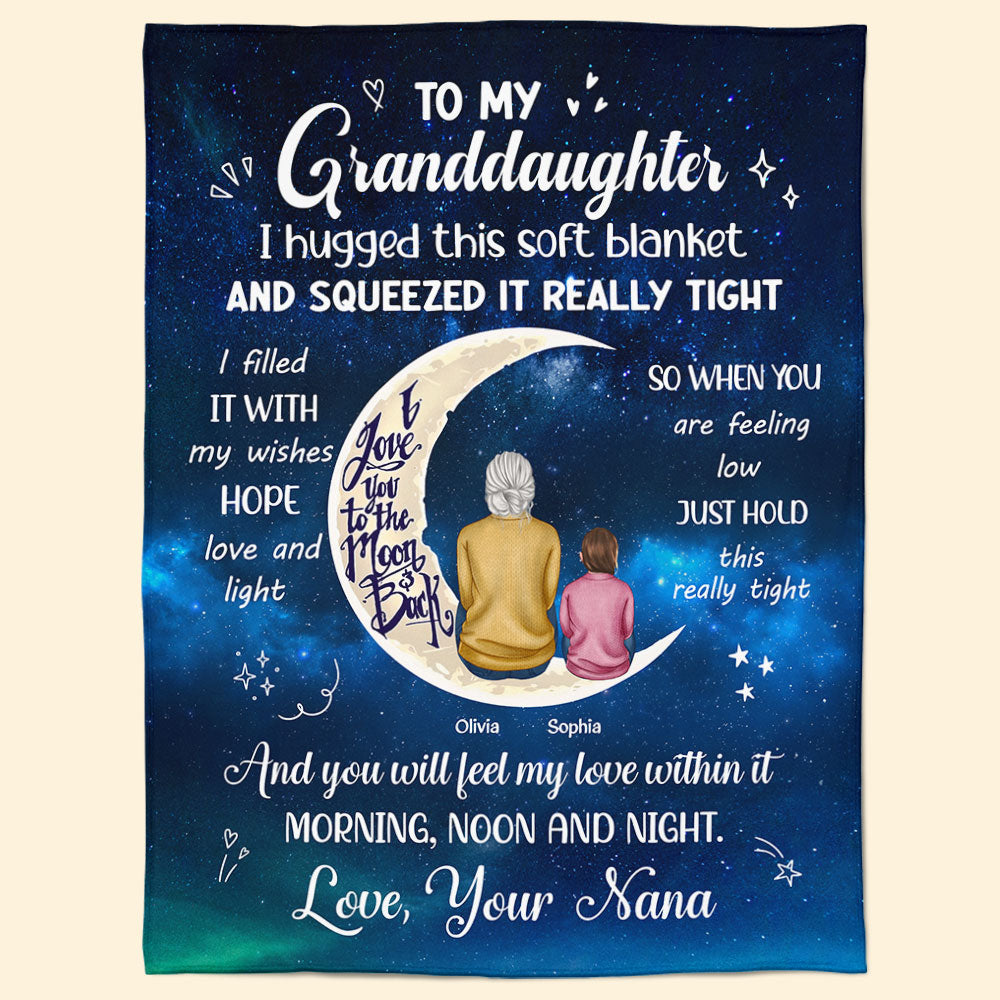 Personalized Granddaughter Blanket - Soft Fleece with Nana's Love Message Pillow or Blanket MagicInPrints