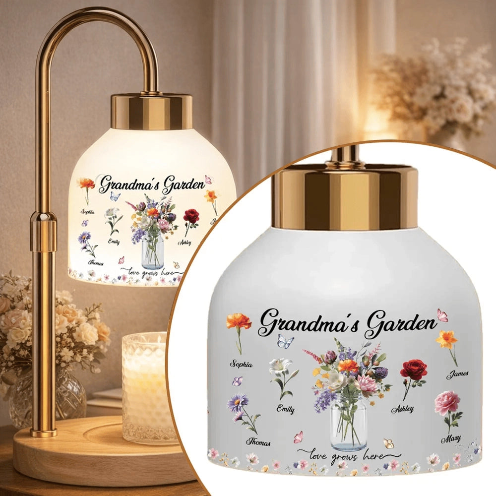 Personalized Floral Lamp for Grandma - Custom Names and Garden Design Lamp MagicInPrints