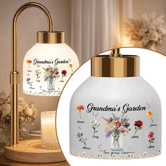 Personalized Floral Lamp for Grandma - Custom Names and Garden Design Lamp MagicInPrints