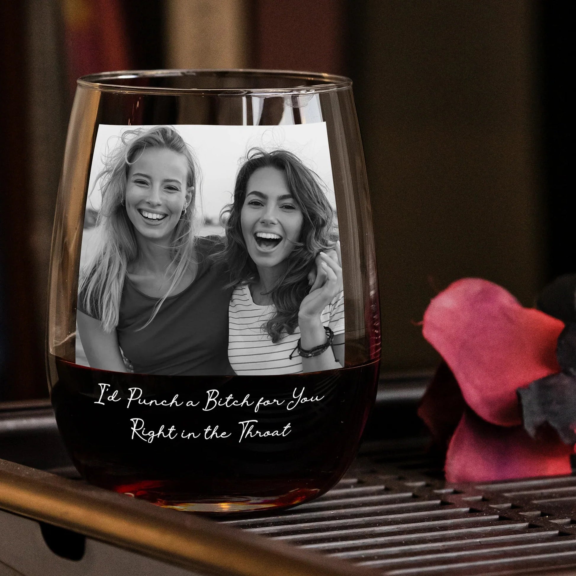 Personalized Funny Wine Glass for Friends with Custom Photo - Friendship Gift Cup MagicInPrints