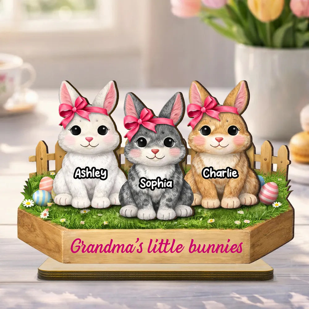 Personalized Bunny Figurine for Grandma - Easter Gift Plaque MagicInPrints