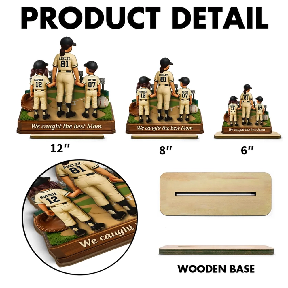 Personalized Baseball Family Figurine for Mom - Mother's Day Gift Plaque MagicInPrints