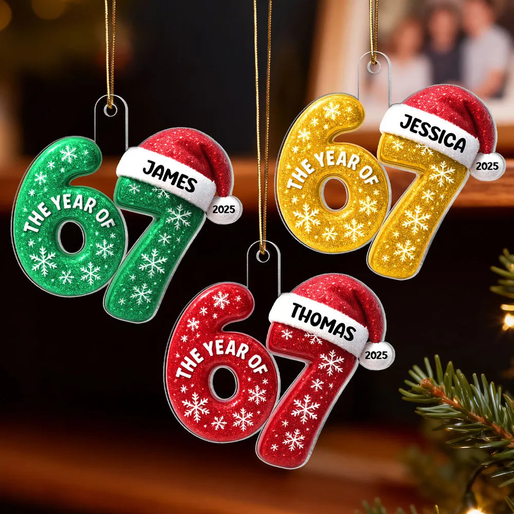 Custom Christmas Ornament for Adults - Personalized Year and Name - Holiday Decoration Ornament MagicInPrints
