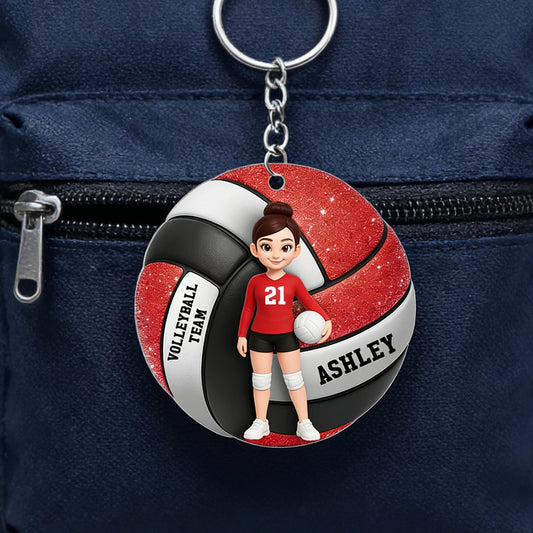 Personalized Volleyball Team Keychain for Girls - Custom Name & Number Keychain MagicInPrints