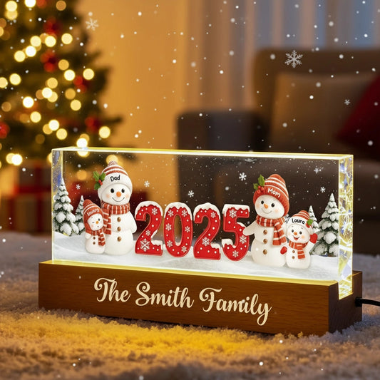 Personalized Family Christmas LED Light Decor 2025 - Festive Holiday Gift Plaque MagicInPrints