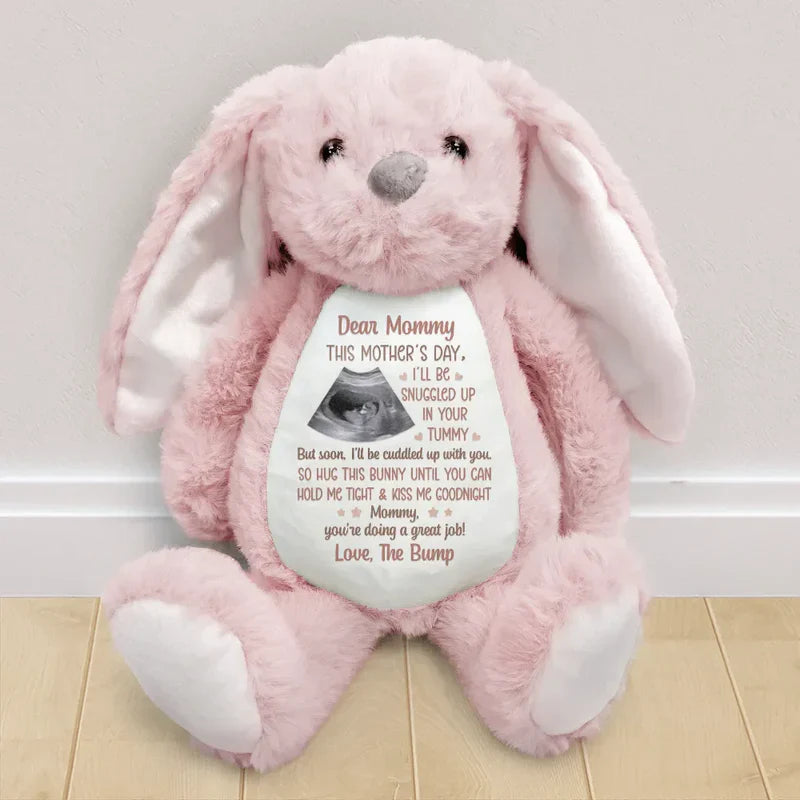 Personalized Ultrasound Bunny Plush for Expecting Moms - Mother's Day Gift Plaything MagicInPrints