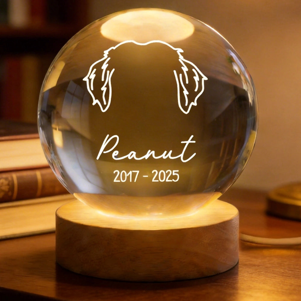 Personalized Pet Memorial Crystal Globe for Dog Lovers - Remembrance Keepsake Lamp MagicInPrints
