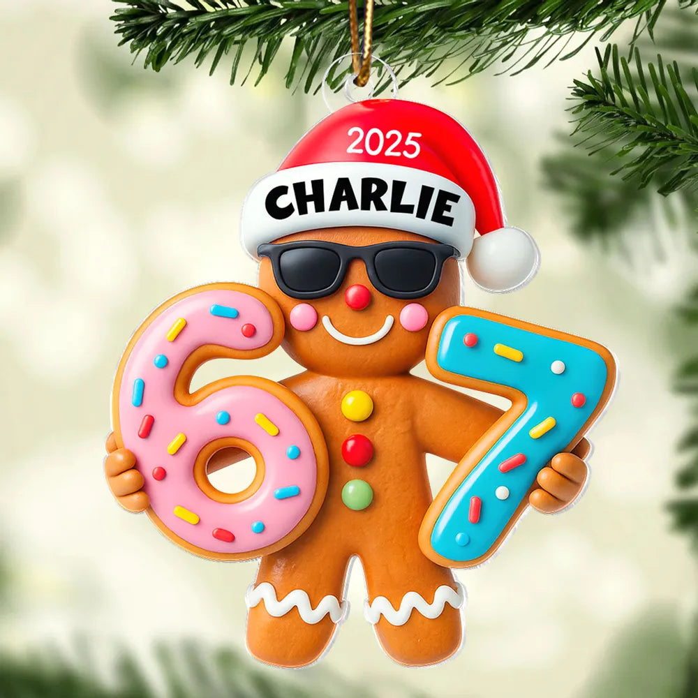 Personalized Gingerbread Christmas Ornament for Kids - Festive Holiday Decor Ornament MagicInPrints