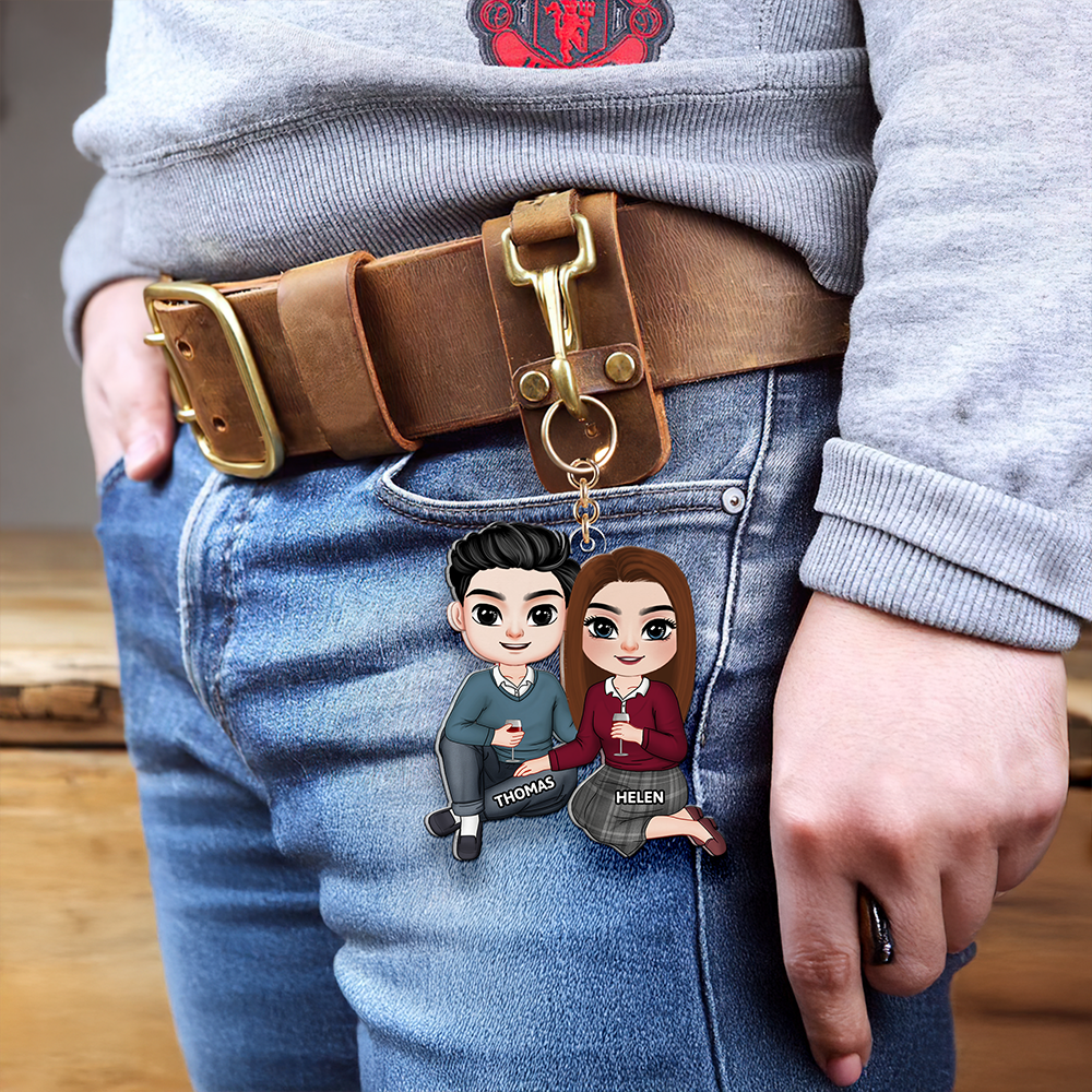 Personalized Couple Keychain - Unique Valentine's Day Gifts for Him & Her Keychains PopCulturePrints