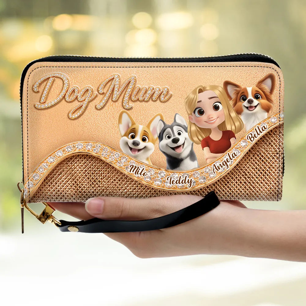 Personalized Dog Mom Wallet for Women with Cute Cartoon Design - Perfect Gift for Pet Lovers Bag MagicInPrints