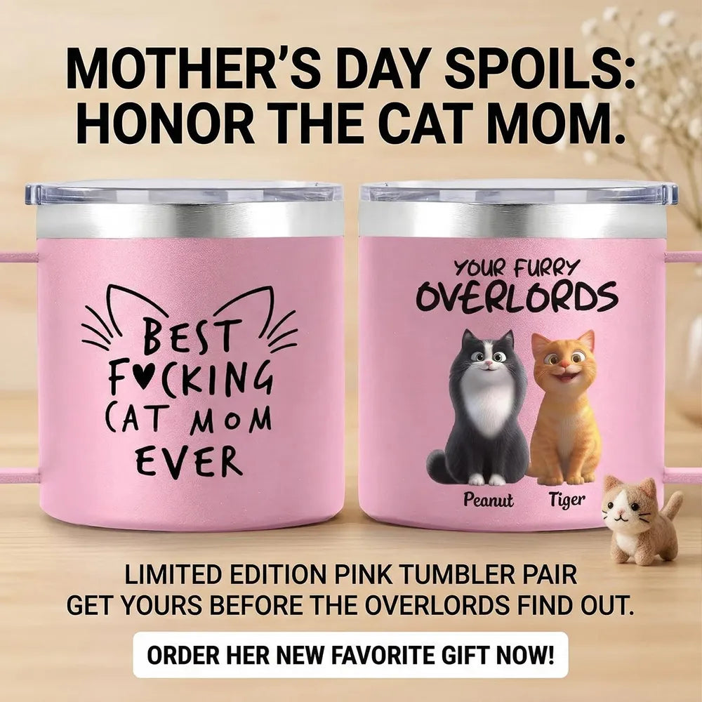Personalized Cat Mom Tumbler for Cat Lovers - Funny Gift Cup MagicInPrints