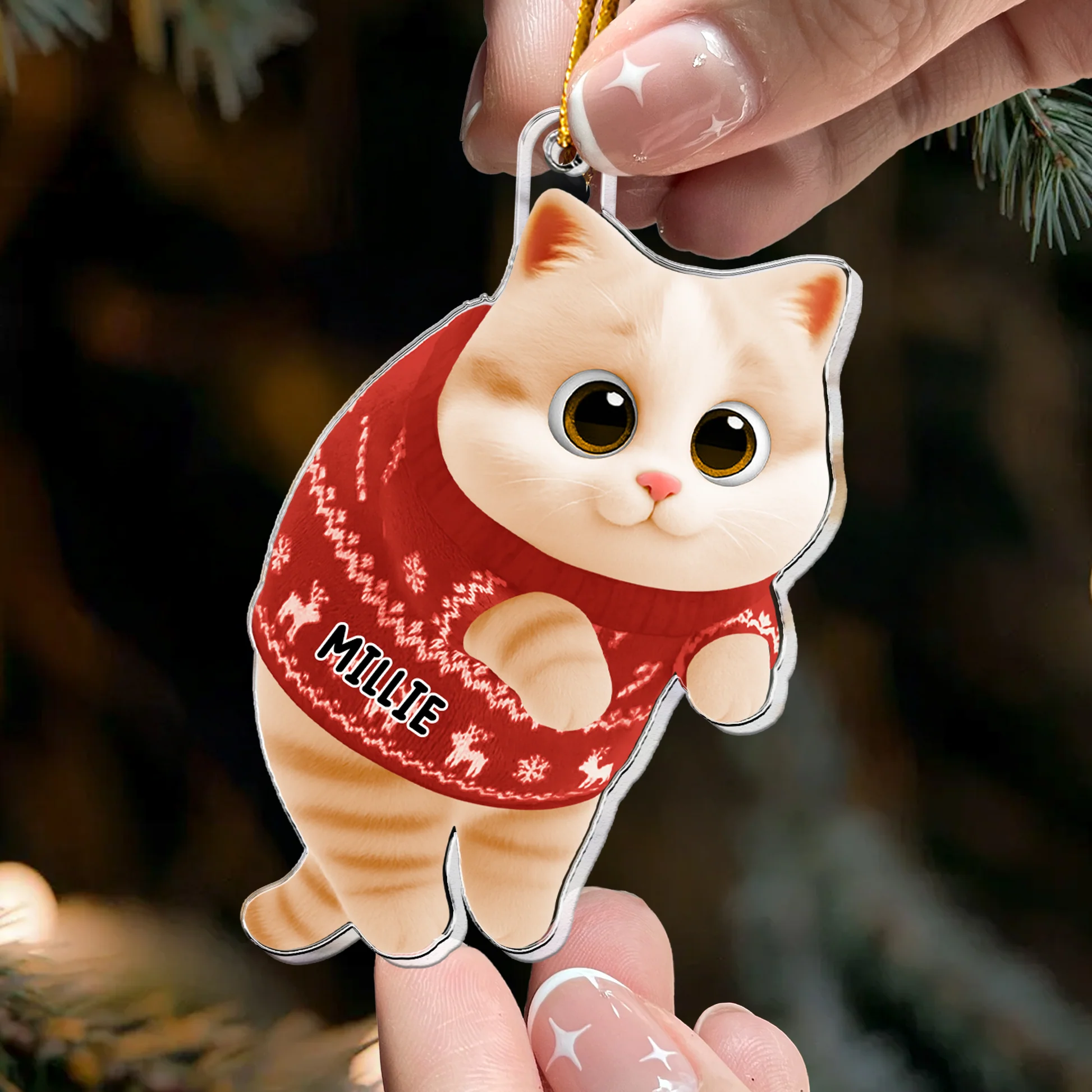 Custom Cat Christmas Ornament for Pet Lovers - Festive Holiday Decor Ornament MagicInPrints